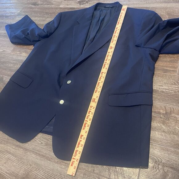 Vintage Burberrys’ Navy Blazer Pure Wool Gold Branded Buttons Jacket Mens Sz 50 - Picture 12 of 15